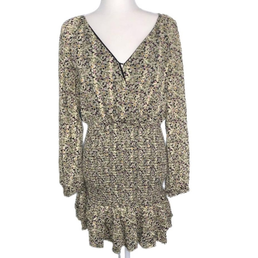 Lush V-Neck Long Sleeve Floral Dress